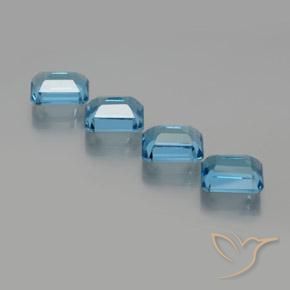 Gemas de Topacio Azul Suizo natural de 8.43 ct, Corte Octágono / Esmeralda, VS