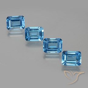 7.79ctw Natural Azul Suizo Topacio, Corte Octágono / Esmeralda, VS, Photo A