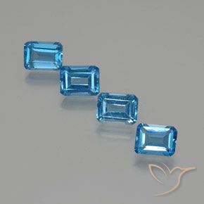 Gemas de Topacio Azul Suizo natural de 8.02 ct, Corte Octágono / Esmeralda, VS