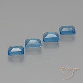 Gemas de Topacio Azul Suizo natural de 8.02 ct, Corte Octágono / Esmeralda, VS