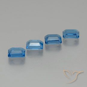 Gemas de Topacio Azul Suizo natural de 8.13 ct, Corte Octágono / Esmeralda, VS