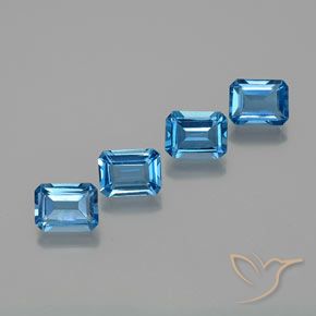 7.49ctw Natural Azul Suizo Topacio, corte esmeralda, VS