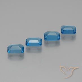 Gemas de Topacio Azul Suizo natural de 7.49 ct, Corte Octágono / Esmeralda, VS