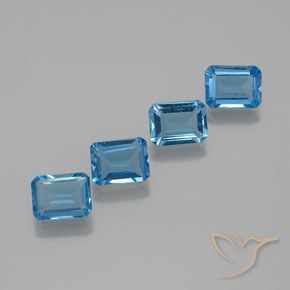 7.32ctw Natural Azul Suizo Topacio, corte esmeralda, VS