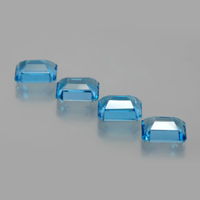 Gemas de topacio azul natural de 8,16 ct, corte esmeralda, VS