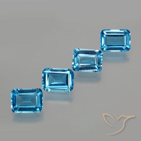 Gemas de Topacio Azul Suizo natural de 7.53 ct, Corte Octágono / Esmeralda, VS