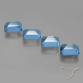Gemas de Topacio Azul Suizo natural de 8.16 ct, Corte Octágono / Esmeralda, VS