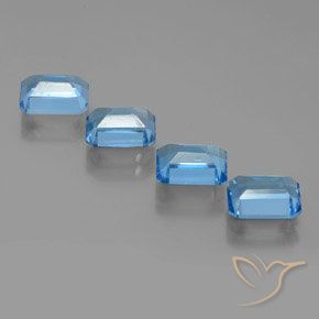 Gemas de Topacio Azul Suizo natural de 8.32 ct, Corte Octágono / Esmeralda, VS