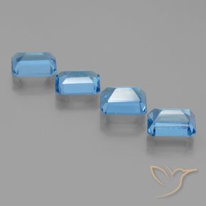 Gemas de Topacio Azul Suizo natural de 7.93 ct, Corte Octágono / Esmeralda, VS