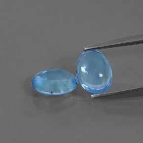 Gemas de topacio azul natural de 1,59 ct, corte óvalo, transparente