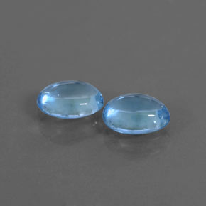 Gemas de topacio azul natural de 1,59 ct, corte óvalo, transparente