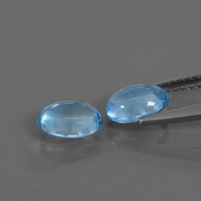 Gemas de topacio azul natural de 1,59 ct, corte óvalo, transparente