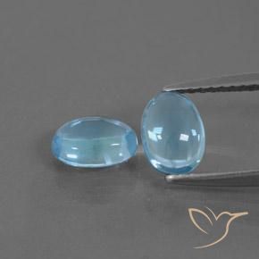 1.87ctw Natural Azul Suizo Topacio, Ovalada, Transparente