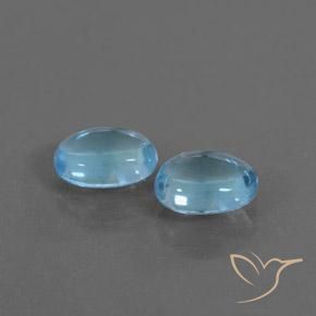 Gemas de Topacio Azul Suizo natural de 1.87 ct, Ovalada, Transparente