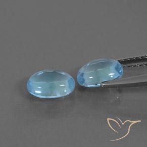 Gemas de Topacio Azul Suizo natural de 1.87 ct, Ovalada, Transparente