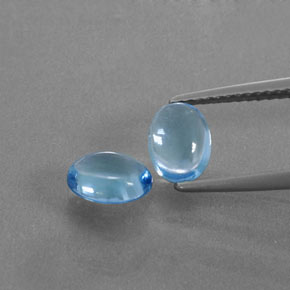 Gemas de topacio azul natural de 2,05 ct, corte óvalo, transparente