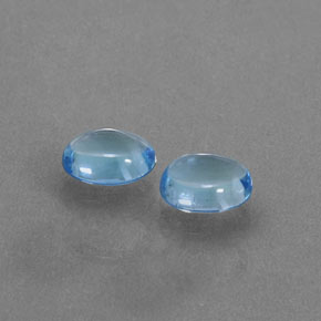 Gemas de topacio azul natural de 2,05 ct, corte óvalo, transparente