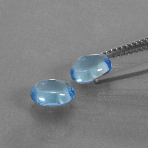 Gemas de topacio azul natural de 2,05 ct, corte óvalo, transparente