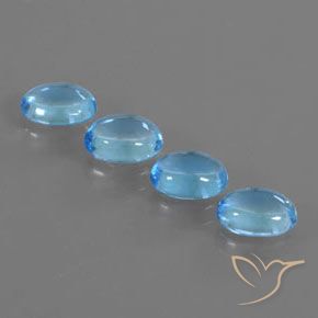 Gemas de Topacio Azul Suizo natural de 4.05 ct, Ovalada, Transparente