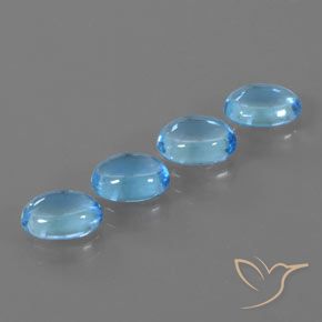 Gemas de Topacio Azul Suizo natural de 4.05 ct, Ovalada, Transparente