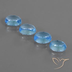 5.25ctw Natural Azul Suizo Topacio, Ovalada, Transparente