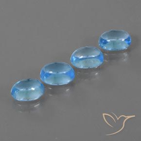 Gemas de Topacio Azul Suizo natural de 5.25 ct, Ovalada, Transparente