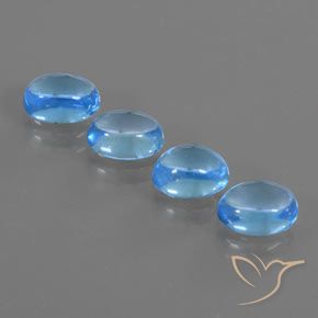 5.38ctw Natural Azul Suizo Topacio, Ovalada, Transparente