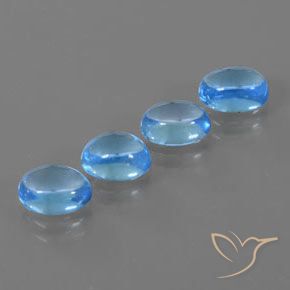 Gemas de Topacio Azul Suizo natural de 5.38 ct, Ovalada, Transparente