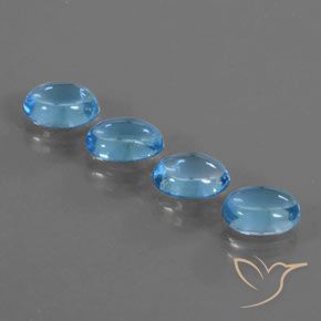 3.82ctw Natural Azul Suizo Topacio, Ovalada, Transparente