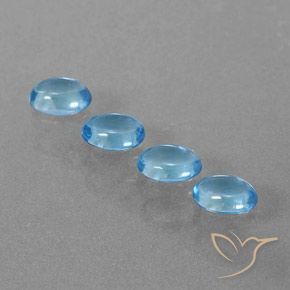 Gemas de topacio azul suizo natural de 3,72 ct, corte óvalo, transparente