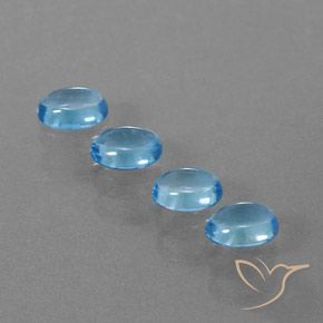 Gemas de topacio azul natural de 3,89 ct, corte óvalo, transparente