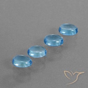 Gemas de topacio azul natural de 3,89 ct, corte óvalo, transparente