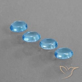 3.94ctw Natural Azul Suizo Topacio, Ovalada, Transparente
