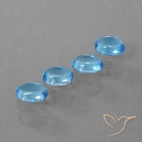 Gemas de Topacio Azul Suizo natural de 3.94 ct, Ovalada, Transparente