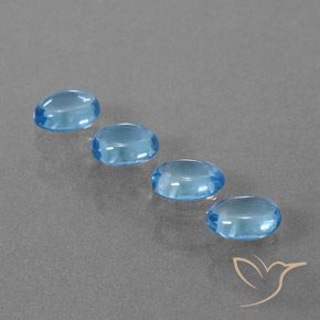 Gemas de Topacio Azul Suizo natural de 4.04 ct, Ovalada, Transparente