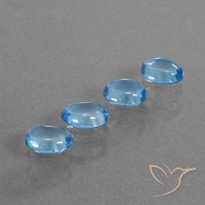 Gemas de Topacio Azul Suizo natural de 4.04 ct, Ovalada, Transparente