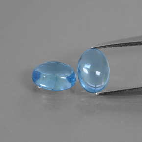 Gemas de Topacio Azul Suizo natural de 2.32 ct, Corte Óvalo, Transparente