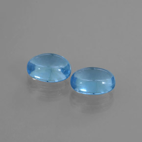 Gemas de Topacio Azul Suizo natural de 2.32 ct, Corte Óvalo, Transparente