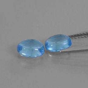 Gemas de Topacio Azul Suizo natural de 2.32 ct, Corte Óvalo, Transparente