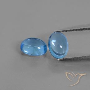 2.12ctw Natural Azul Suizo Topacio, Ovalada, Transparente