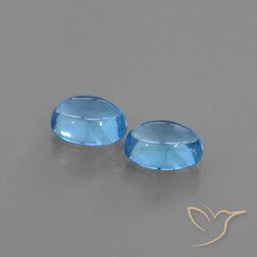 Gemas de Topacio Azul Suizo natural de 2.12 ct, Ovalada, Transparente