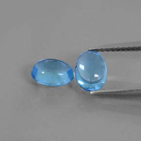 Gemas de topacio azul natural de 2,12 ct, corte óvalo, transparente