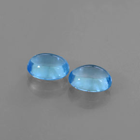 Gemas de topacio azul natural de 2,12 ct, corte óvalo, transparente