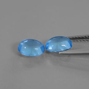 Gemas de topacio azul natural de 2,12 ct, corte óvalo, transparente