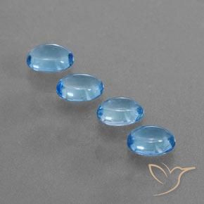 3.55ctw Natural Azul Suizo Topacio, Ovalada, Transparente