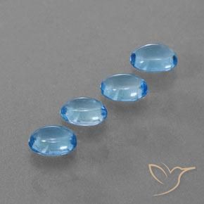 Gemas de Topacio Azul Suizo natural de 3.55 ct, Ovalada, Transparente