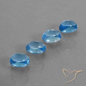 5.07ctw Natural Azul Suizo Topacio, Ovalada, Transparente