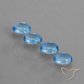 3.94ctw Natural Azul Suizo Topacio, Ovalada, Transparente