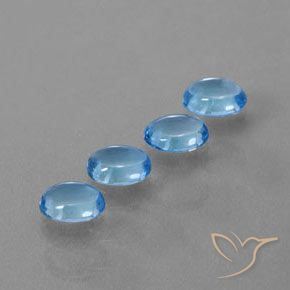 Gemas de Topacio Azul Suizo natural de 3.94 ct, Ovalada, Transparente
