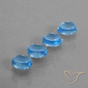 5.64ctw Natural Azul Suizo Topacio, Ovalada, Transparente